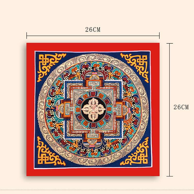 26 cm großes tibetisches handgefertigtes Thangka-Gemälde | Meditations-Segenskunst