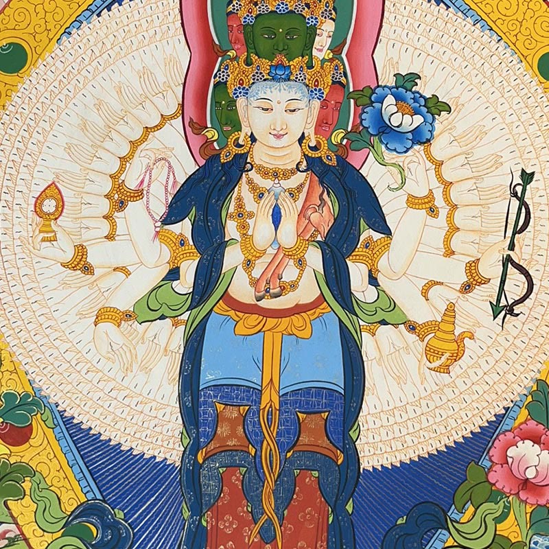 27,56 Zoll tibetische Thangka-Mandala-Wandkunst-Dekoration
