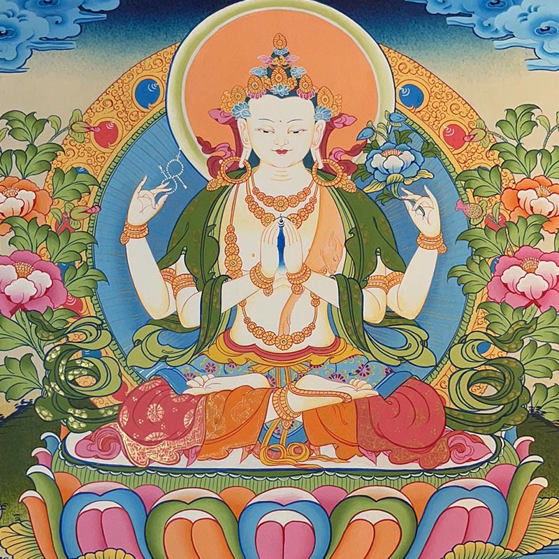 27,56 Zoll tibetische Thangka-Mandala-Wandkunst-Dekoration