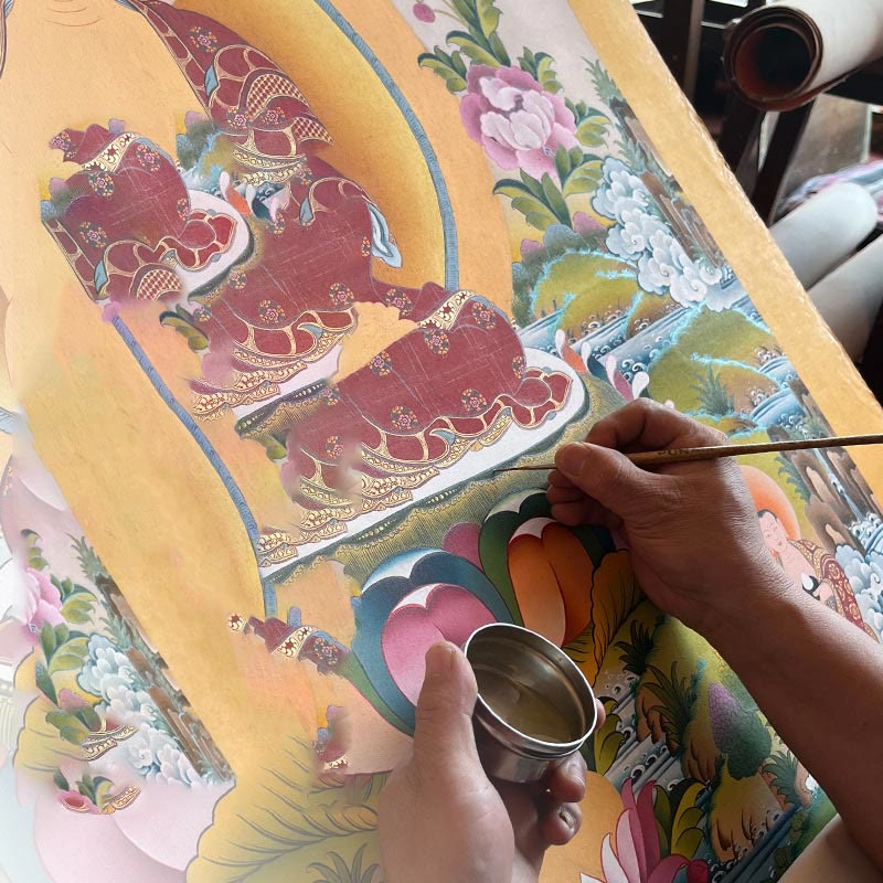 27,56 Zoll tibetische Thangka-Mandala-Wandkunst-Dekoration