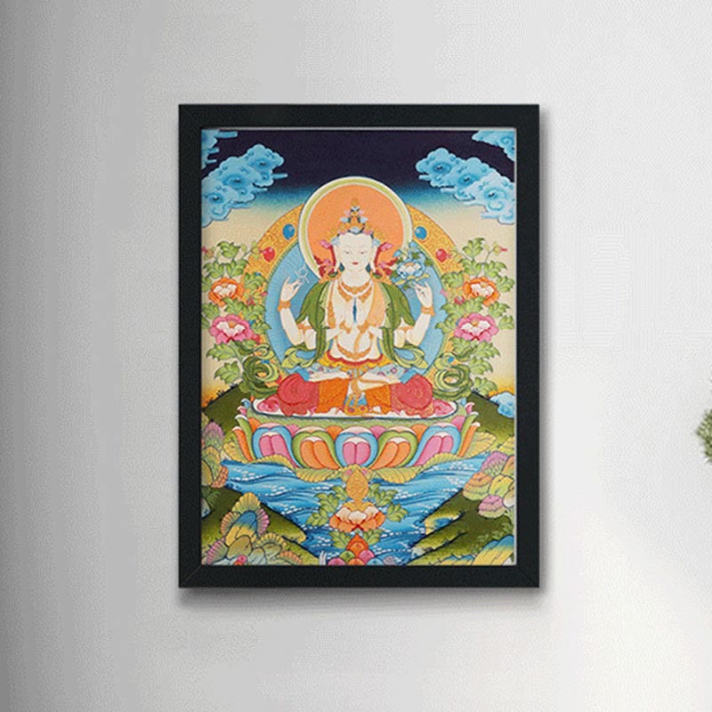 27,56 Zoll tibetische Thangka-Mandala-Wandkunst-Dekoration