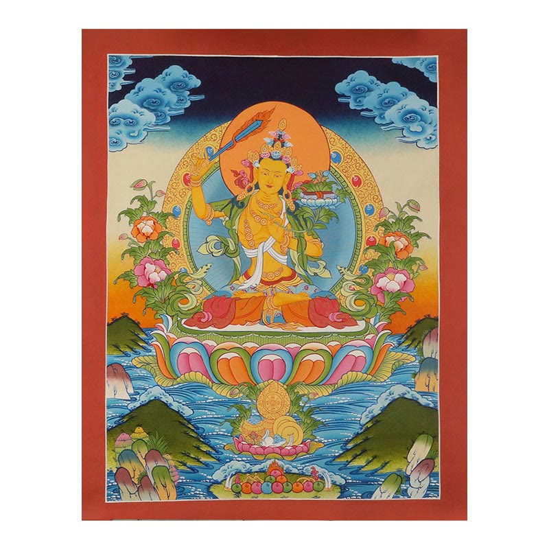 27,56 Zoll tibetische Thangka-Mandala-Wandkunst-Dekoration