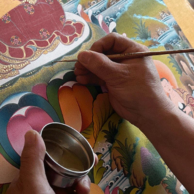 27,56 Zoll tibetische Thangka-Mandala-Wandkunst-Dekoration