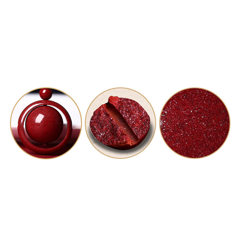 Cinnabar Om Mani Padme Hum Necklace for Blessing & Luck