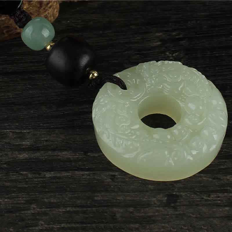 Pixiu Jade Peace Buckle Key Chain for Wealth & Abundance