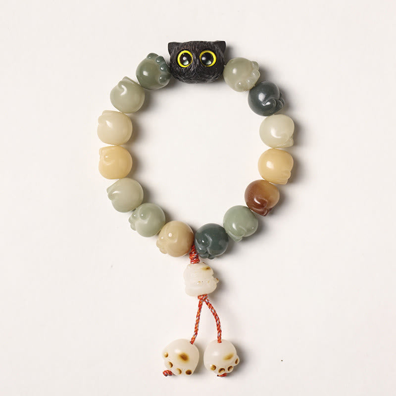 Bodhi Seed Ebony Wood Wisdom Bracelet 14-15cm Unisex