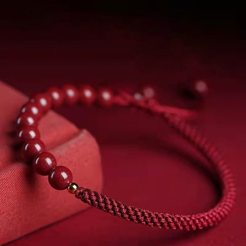 Cinnabar King Kong Knot Blessing Bracelet 8mm