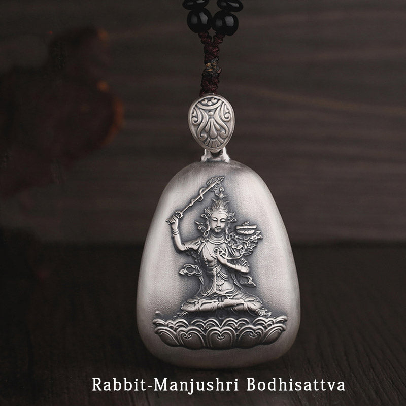 999 Sterling Silver Chinese Zodiac Protection Pendant Necklace