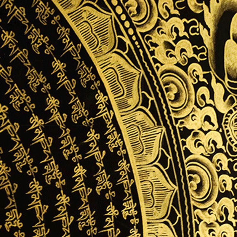 29,5 Zoll tibetische Thangka, handbemalte Wanddekoration aus Stoff