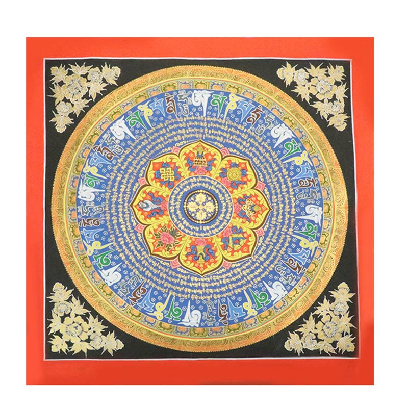 29,5 Zoll tibetische Thangka, handbemalte Wanddekoration aus Stoff