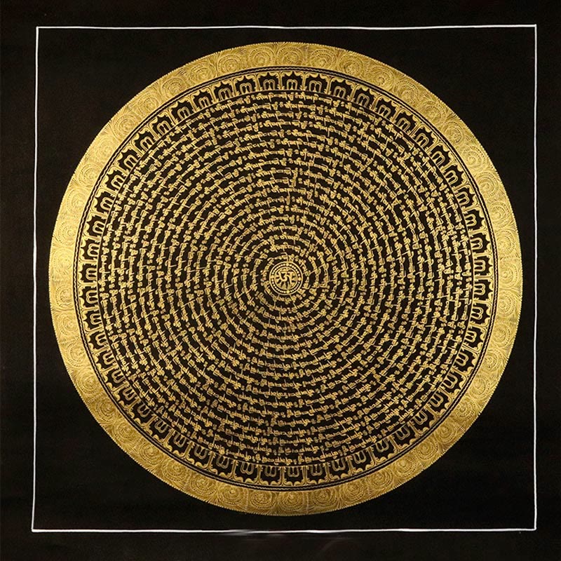 29,5 Zoll tibetische Thangka, handbemalte Wanddekoration aus Stoff