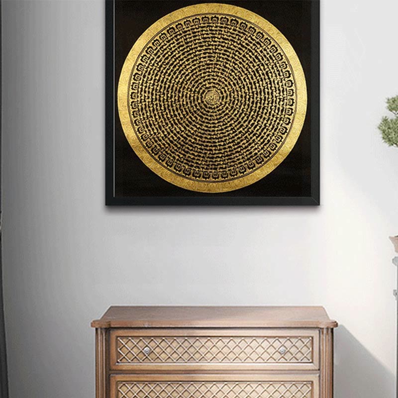 29,5 Zoll tibetische Thangka, handbemalte Wanddekoration aus Stoff