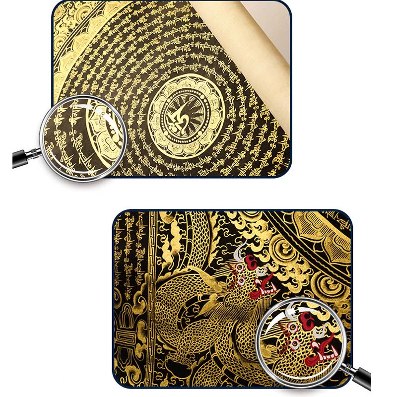 29,5 Zoll tibetische Thangka, handbemalte Wanddekoration aus Stoff