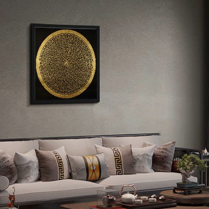 29,5 Zoll tibetische Thangka, handbemalte Wanddekoration aus Stoff