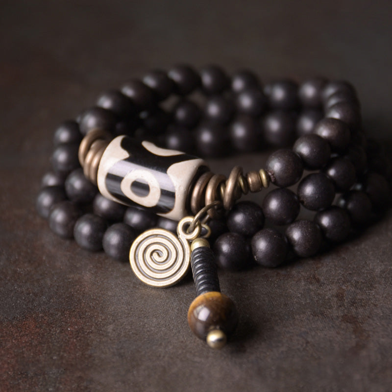 Ebony Wood Spiritual Protection Bracelet with Copper Beads