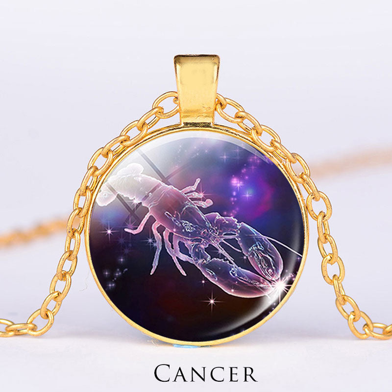 Titanium Steel Zodiac Necklace | 12 Constellations Protection