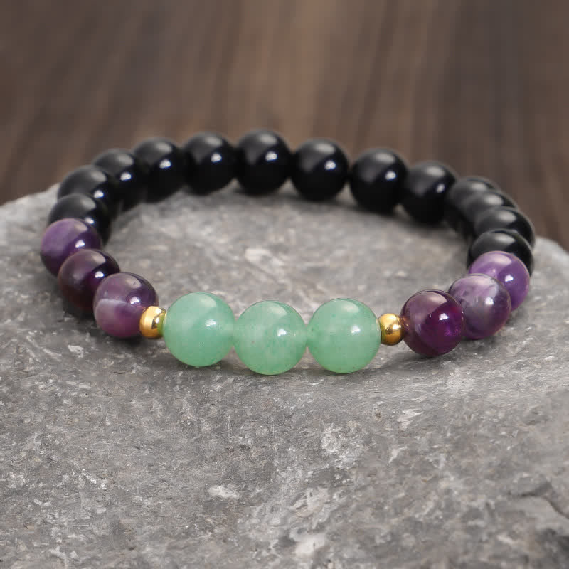 108 Beads Amethyst Green Aventurine Meditation Bracelet