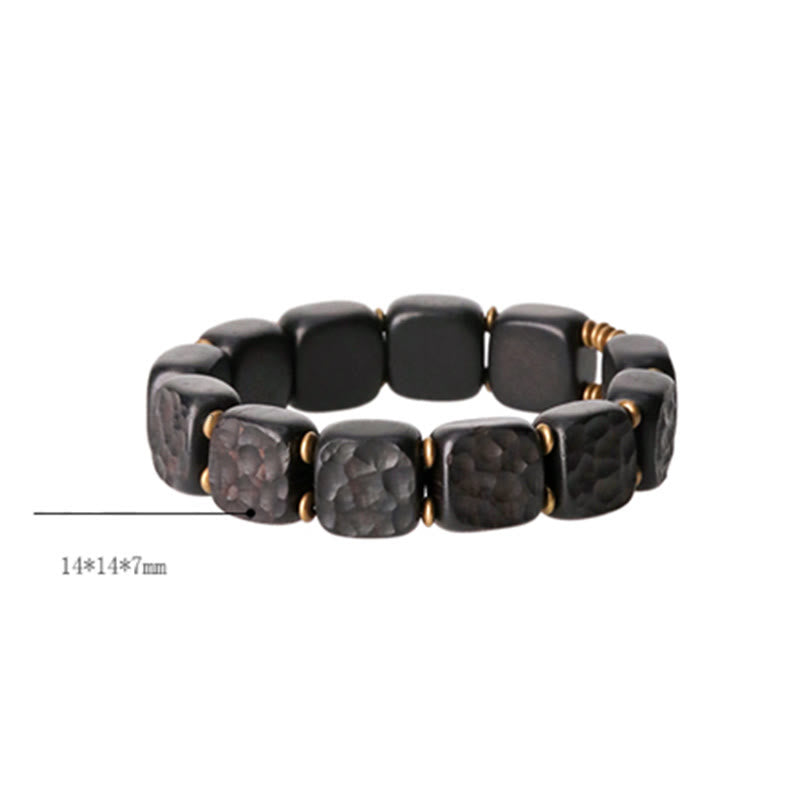 14mm Ebony Wood Copper Peace Balance Spiritual Bracelet