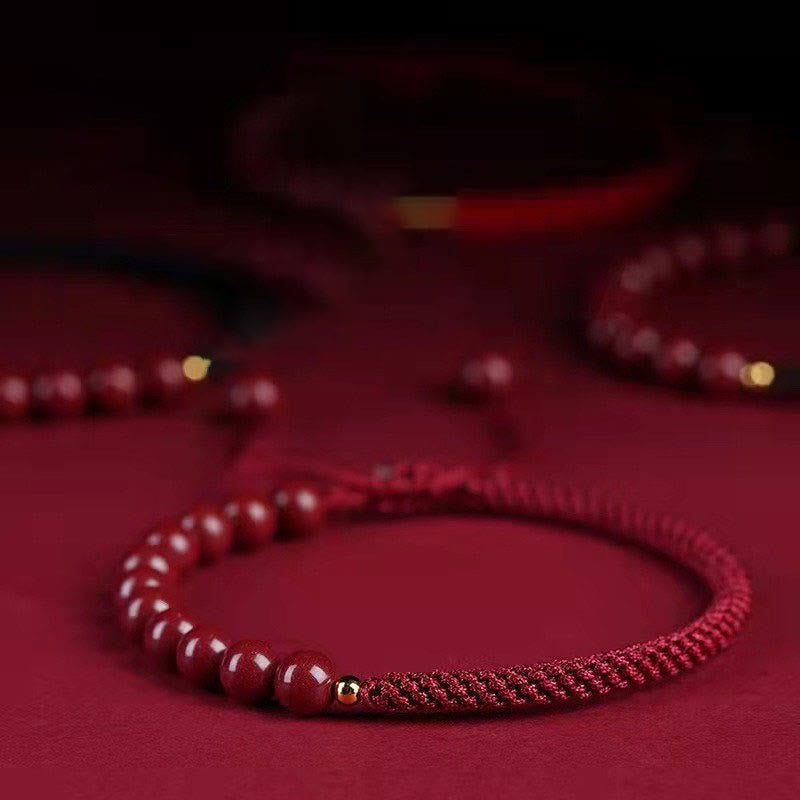 Cinnabar King Kong Knot Blessing Bracelet 8mm
