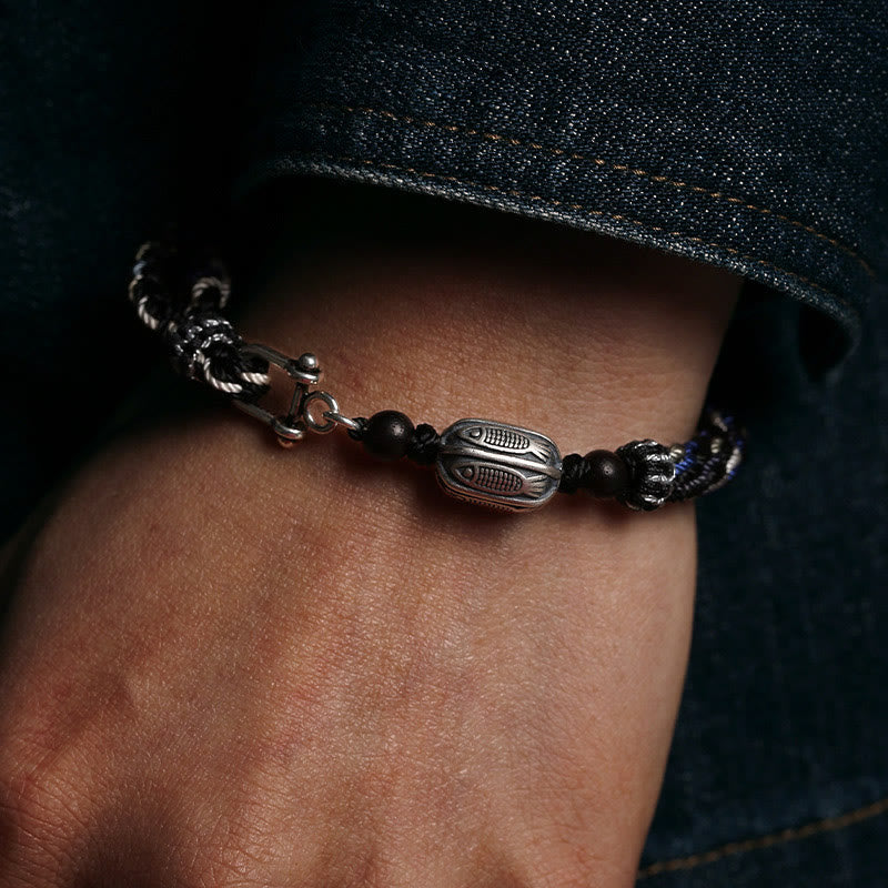 Sterling Silver Koi Fish Wealth Reincarnation Bracelet