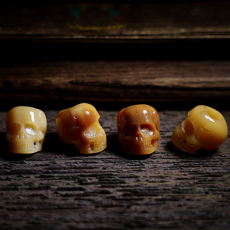 Tibetische Kamelknochen-Schädel-Schutzhalskette, 50 cm, Unisex