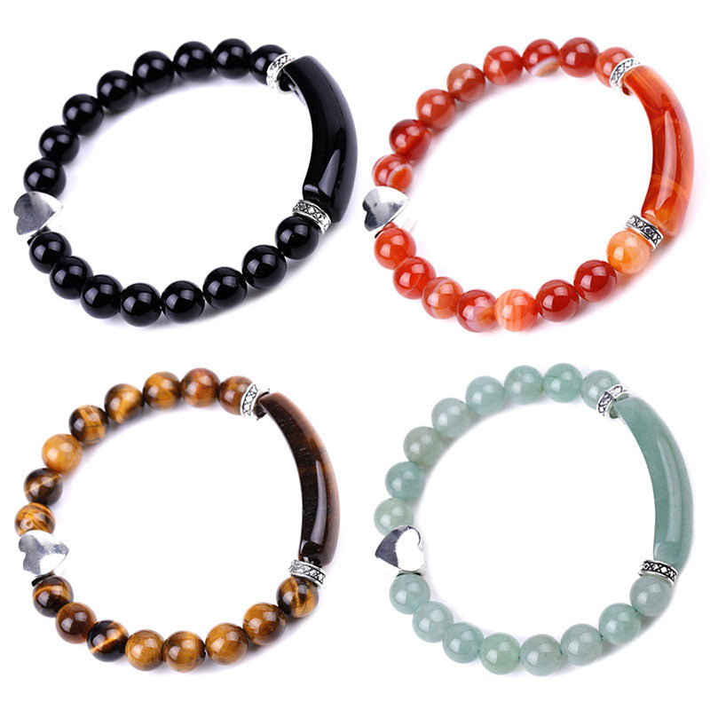 8mm Green Aventurine Heart Bracelet for Luck & Balance