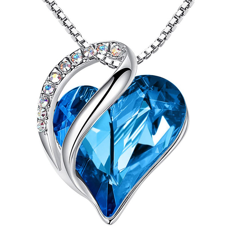 Halskette mit Geburtsstein-Anhänger „Love Heart“ und heilender Energie