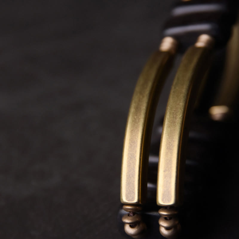 Ebony Wood Copper Double Layer Spiritual Bracelet Balance