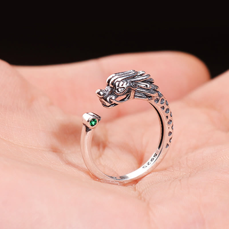 Vintage Dragon Ring Adjustable for Success and Strength