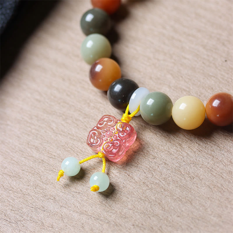 Natural Multicolored Bodhi Seed Spiritual Bracelet for Peace