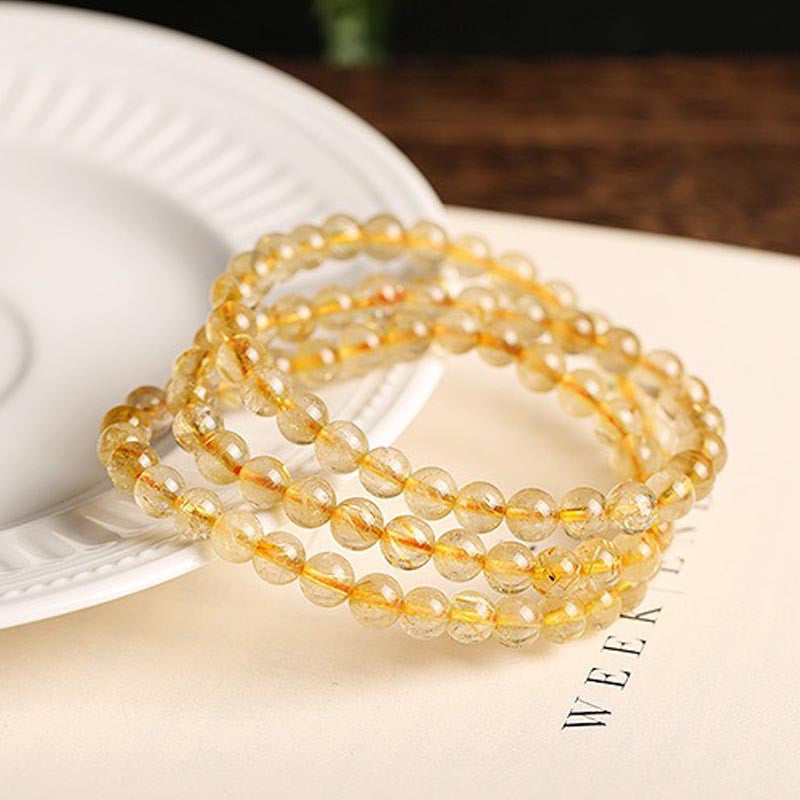 6mm Citrine Prosperity Bracelet for Creativity & Protection