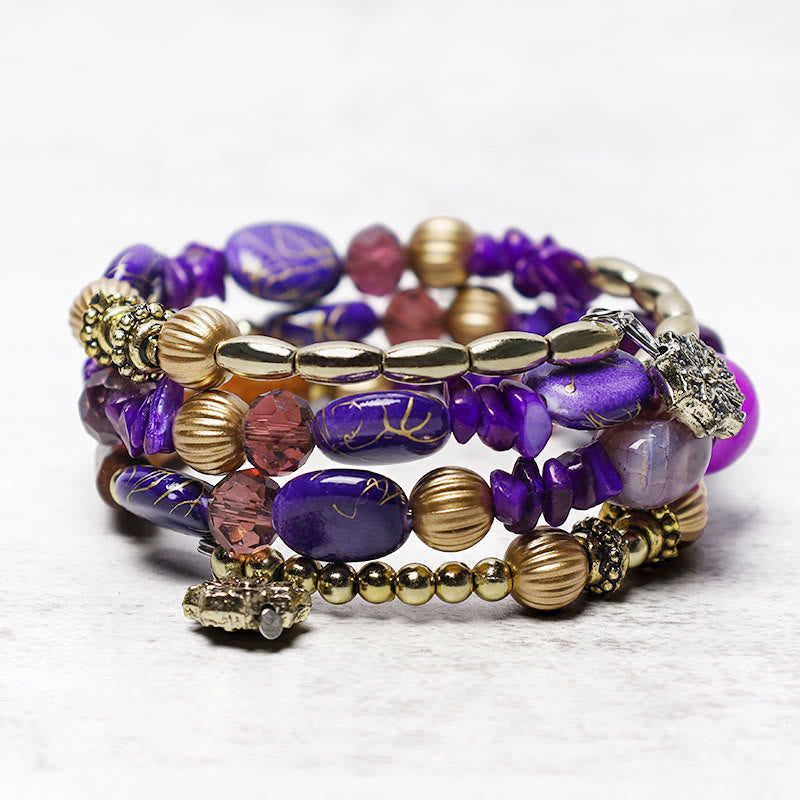 Multilayer Turquoise Agate Blessing Bracelet 6.5cm