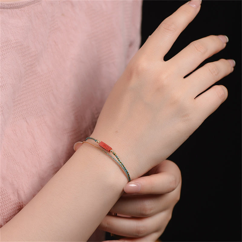 Cinnabar As One Wishes Blessing Double Layer Bracelet