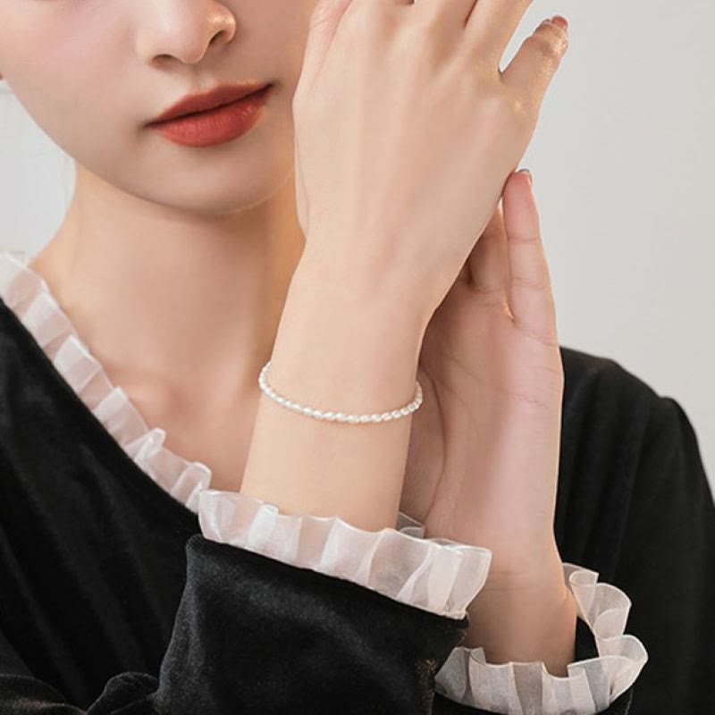 2 mm Naturperle &amp; 14 Karat vergoldetes Weisheitsarmband