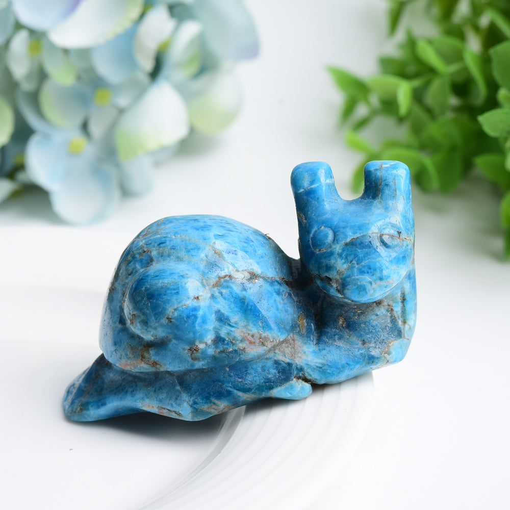 3,0 Zoll blaue Apatit-Schneckenkristallfigur zur Heilung