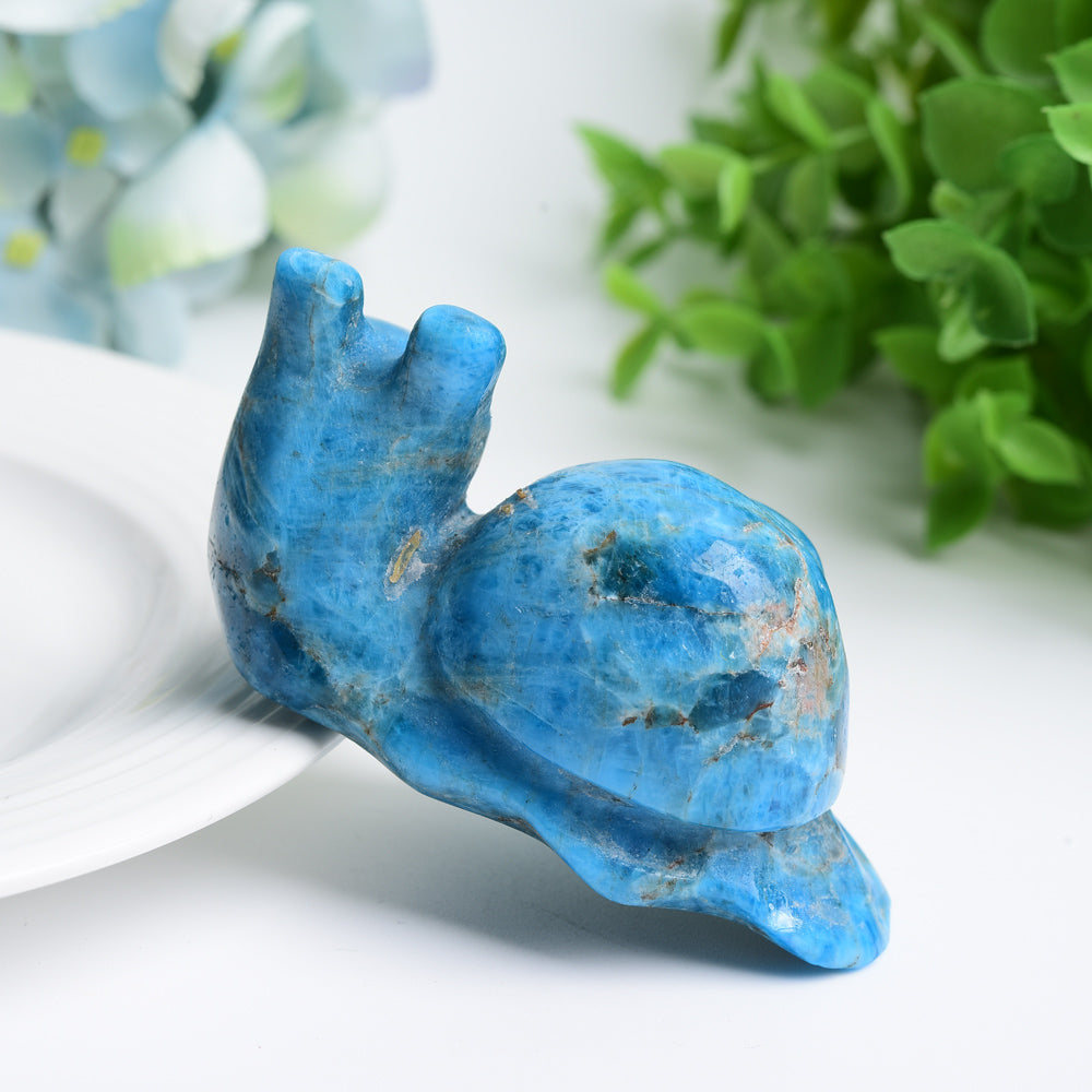 3,0 Zoll blaue Apatit-Schneckenkristallfigur zur Heilung