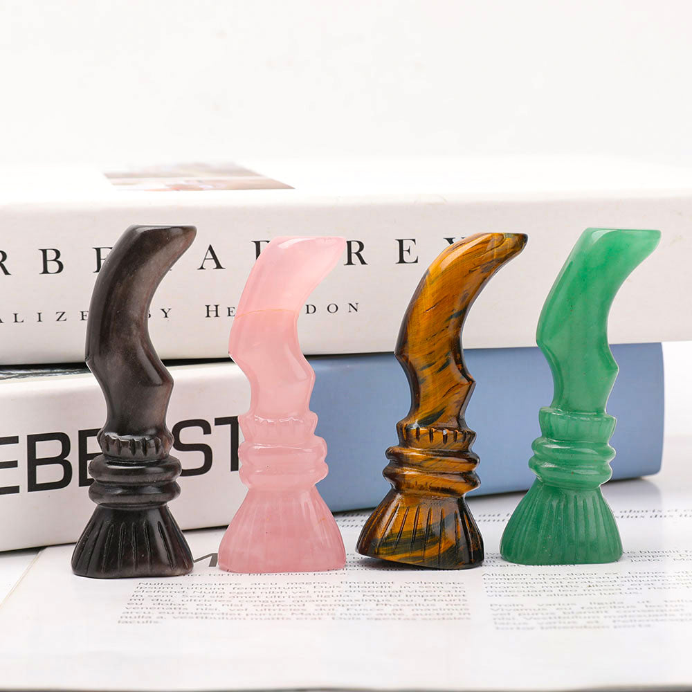 3.1-inch Wizards Magic Broom Crystal Figurines - Healing Decor