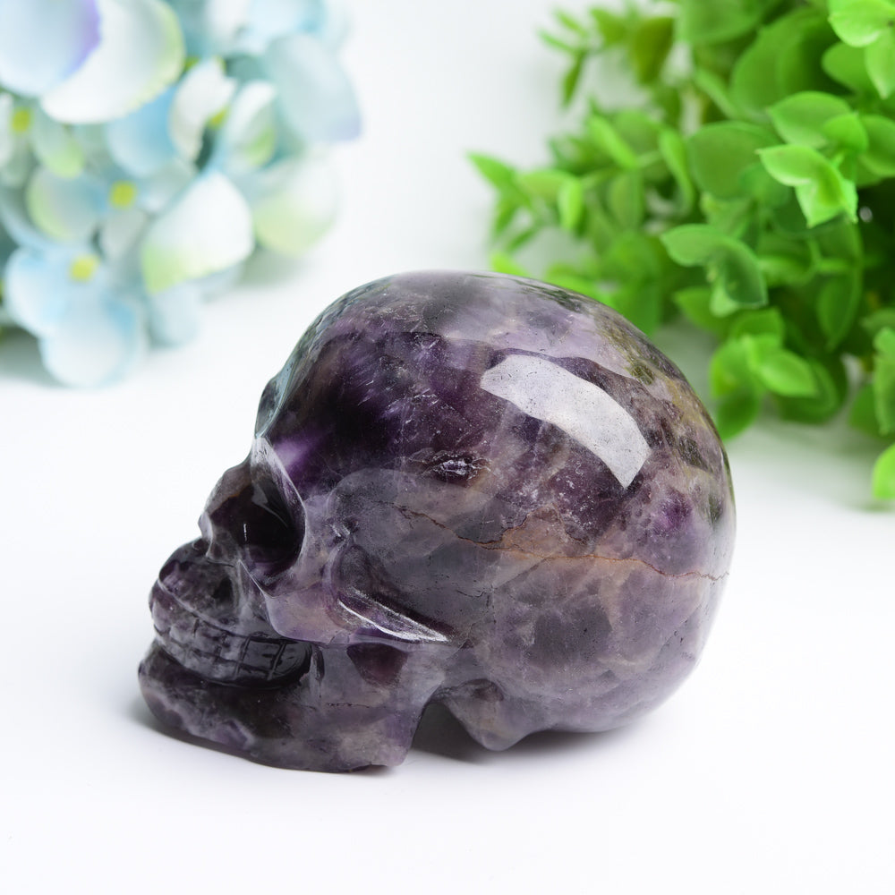 3.2" Dream Amethyst Crystal Skull Carving for Healing