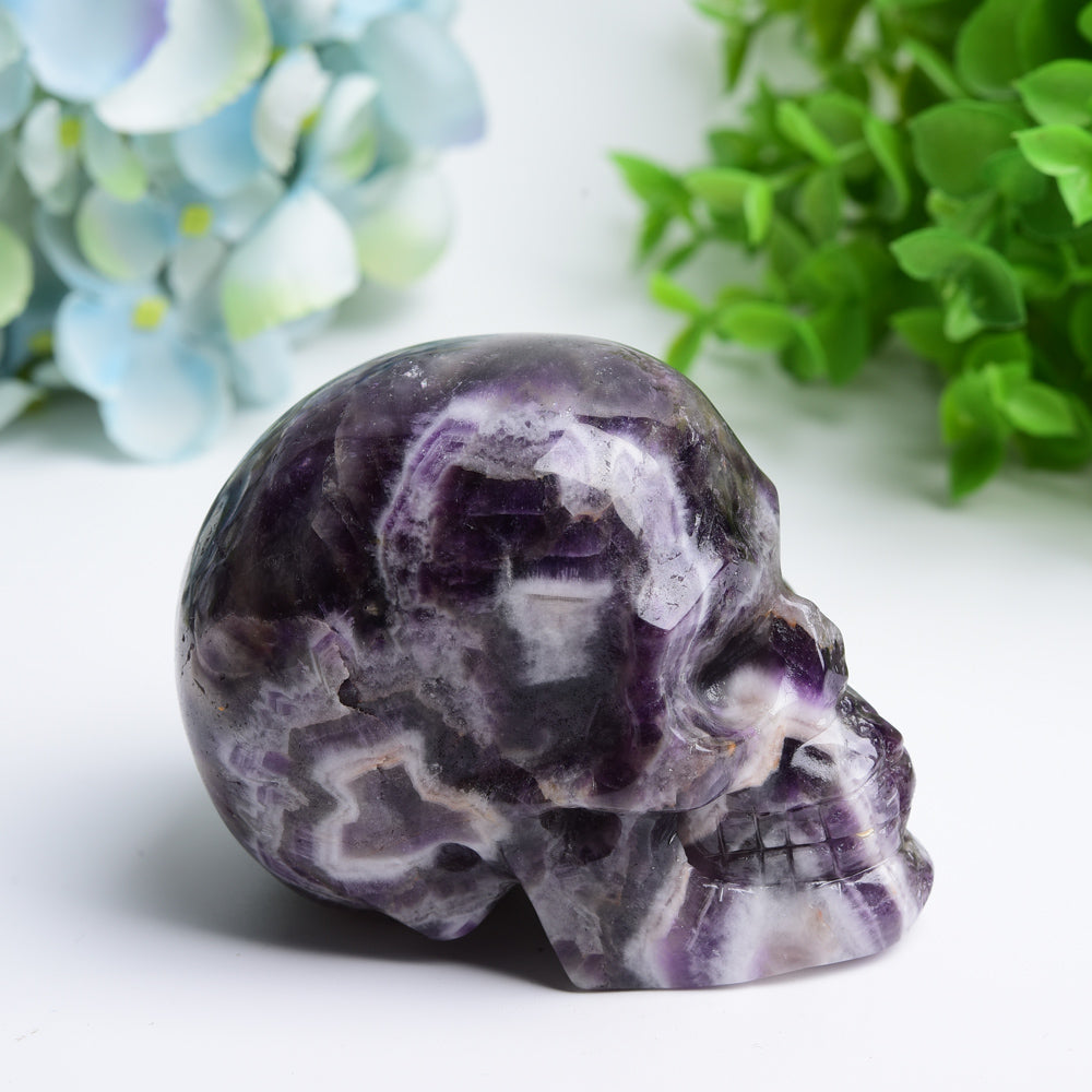 3.2" Dream Amethyst Crystal Skull Carving for Healing