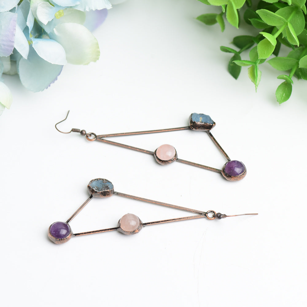 3.2 Inch Geometric Spiritual Crystal Healing Earrings