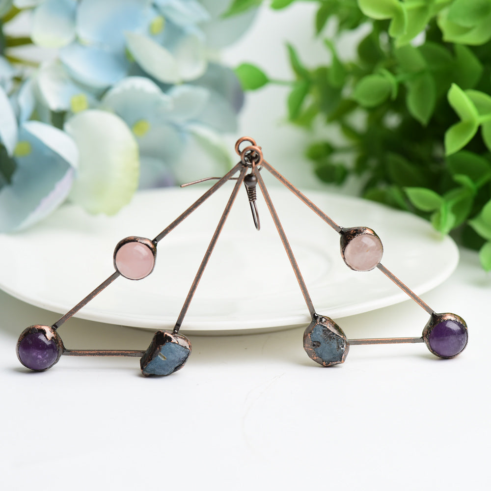 3.2 Inch Geometric Spiritual Crystal Healing Earrings