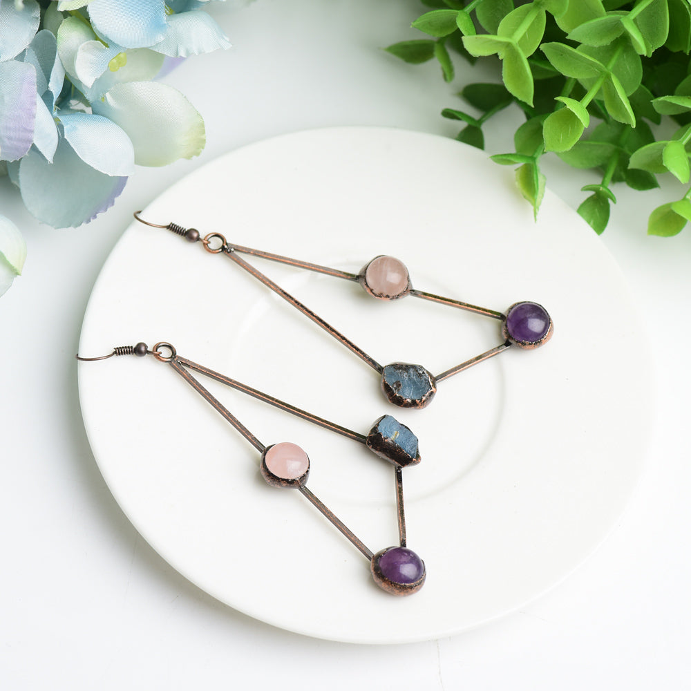 3.2 Inch Geometric Spiritual Crystal Healing Earrings
