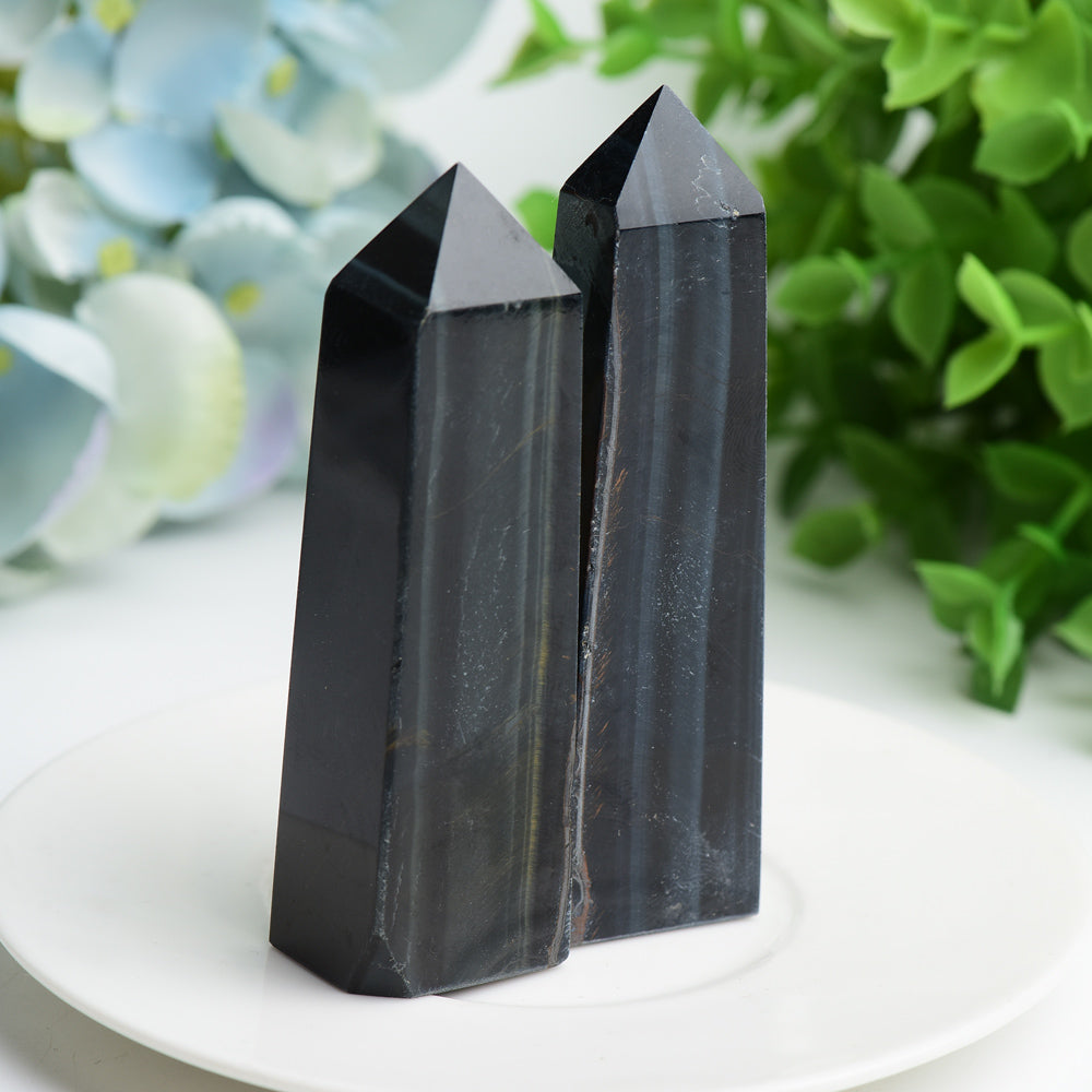3.3-4.0 inch Blue Tiger Eye Crystal Point for Healing