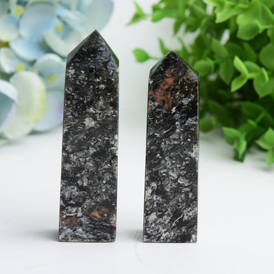 3,3-4 Zoll Lepidolith in Sonnenstein polierter Kristallspitze