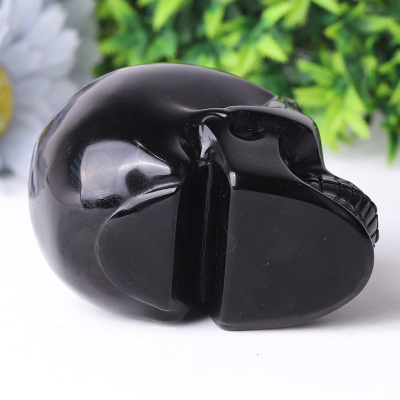 3 to 3.5 Inch Black Obsidian Crystal Skull Carvings for Protection