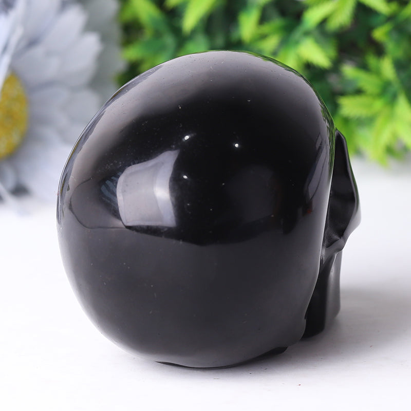 3 to 3.5 Inch Black Obsidian Crystal Skull Carvings for Protection