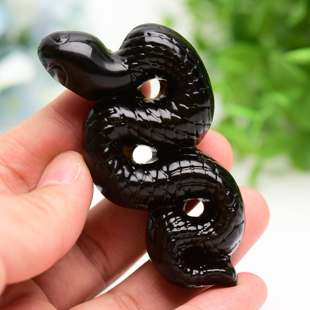 3.3 inch Labradorite Snake Crystal Carving