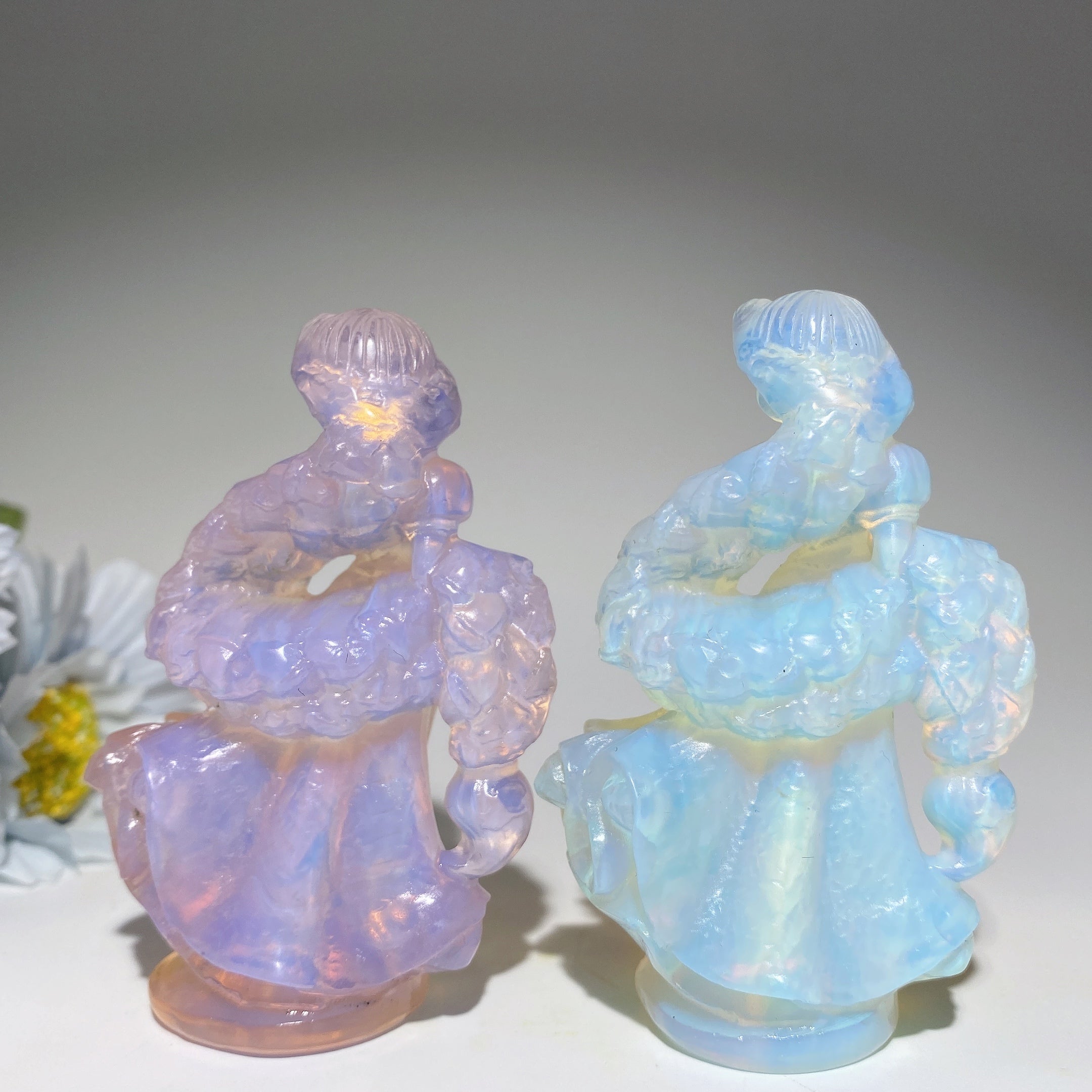 3.3 Inch Opalite Rapunzel Crystal Figurine Carving