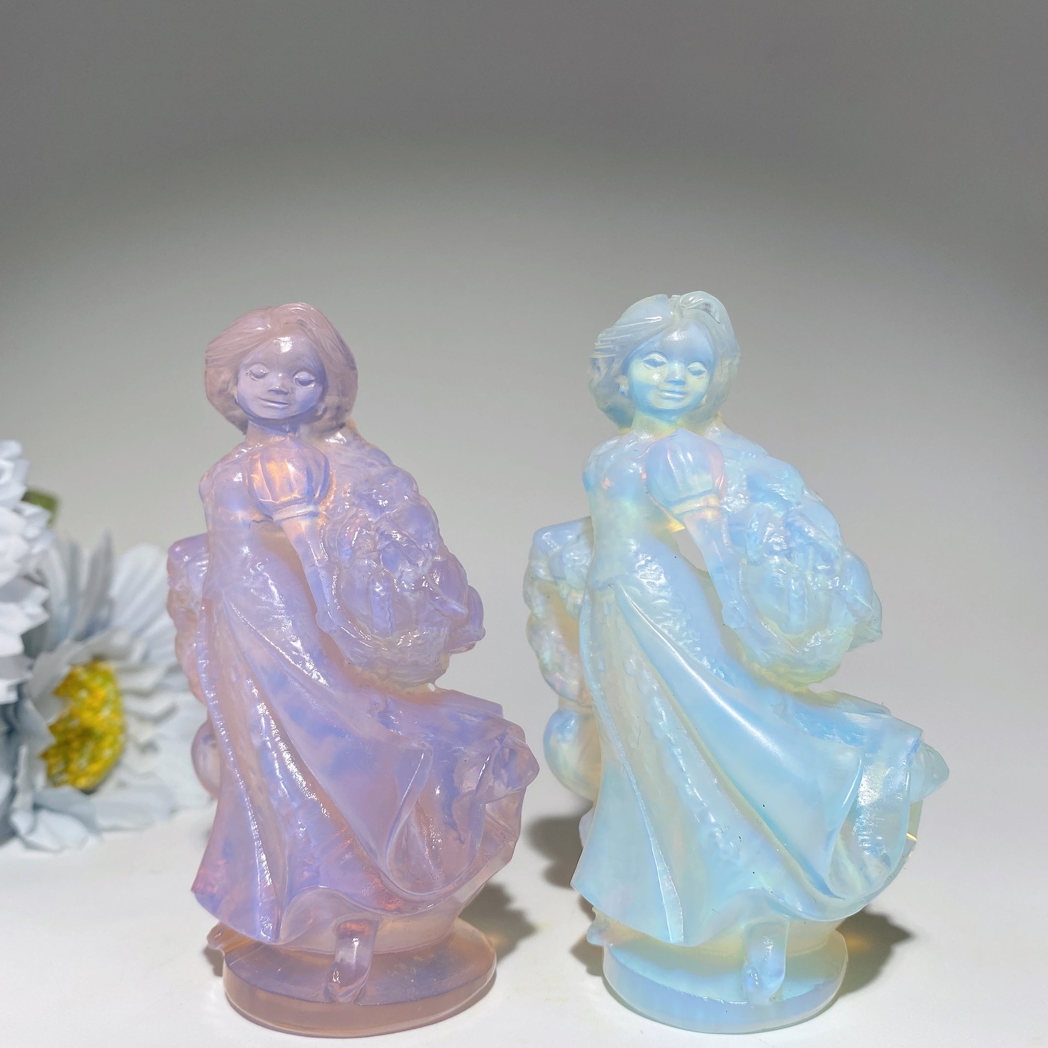 3.3 Inch Opalite Rapunzel Crystal Figurine Carving