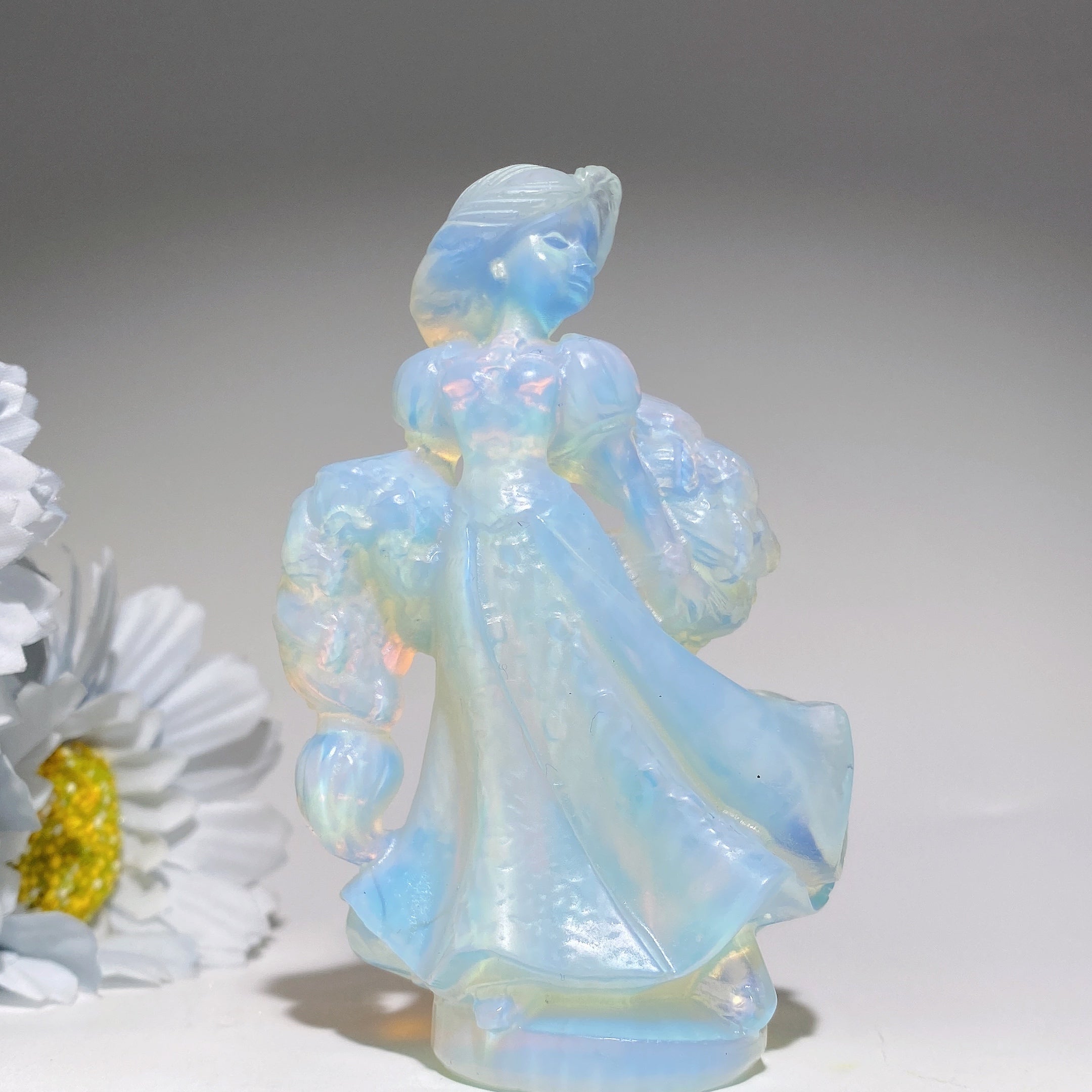3.3 Inch Opalite Rapunzel Crystal Figurine Carving